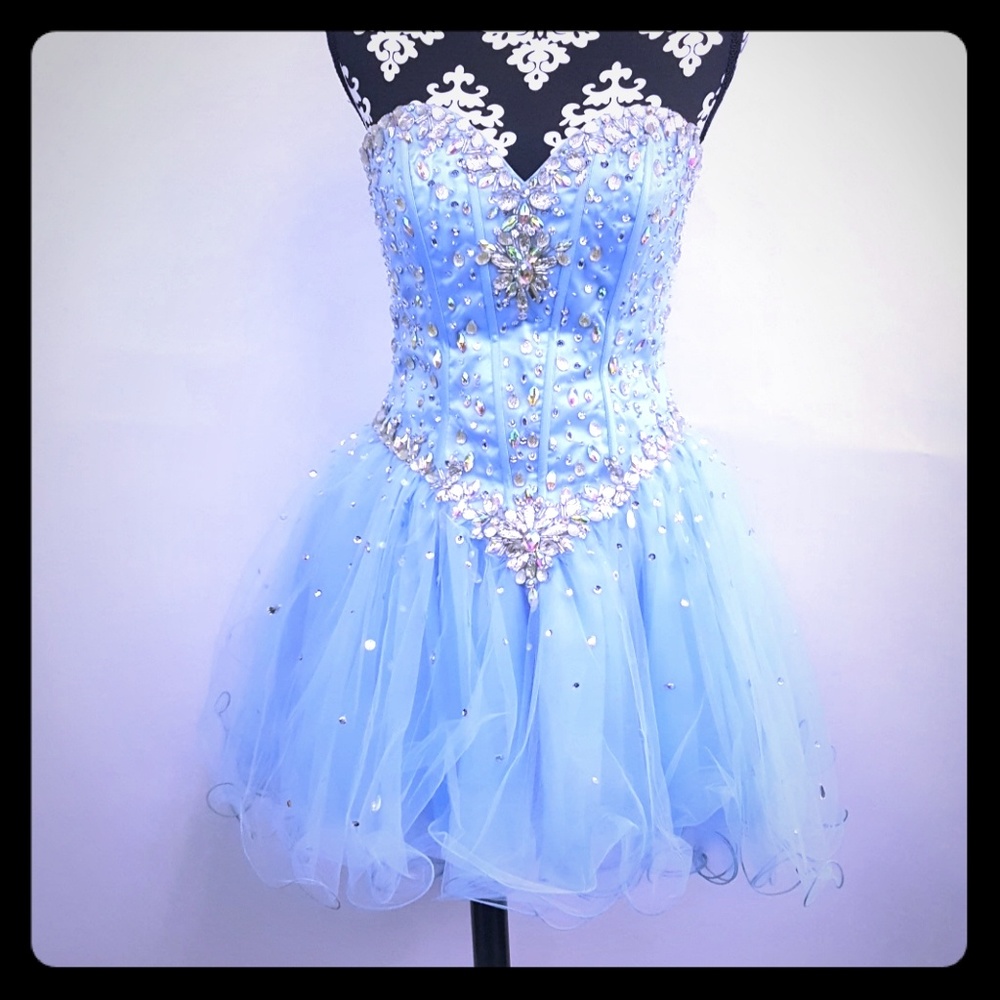 Mori Lee Tulle with Jewel Beading Party Dress